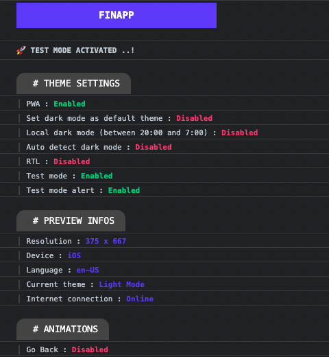 testmode